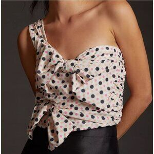 Anthropologie Maeve Bow Tie One Shoulder Tank Blouse Top Size 6
